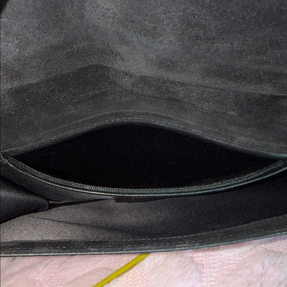 YSL Patent Leather Trim Cork Envelope Clutch in Dark Brown. NEW!!! - Picture 8 of 10